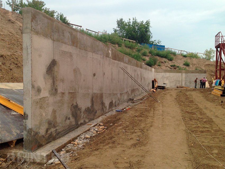 строительство подпорных стенок из бетона